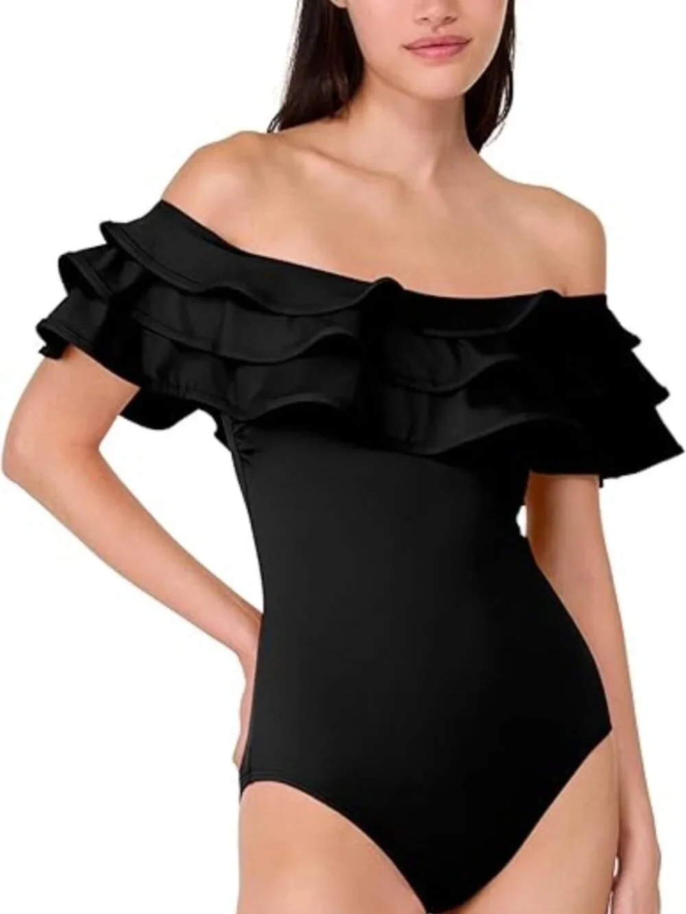NWT Kate Spade New York Women's Solid Ruffle One Piece - Large